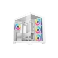 DeepCool CG530 4F WH Panoramic Tempered Glass Panels Dual Chamber ATX FISHTANK Case with 4 ARGB Fans